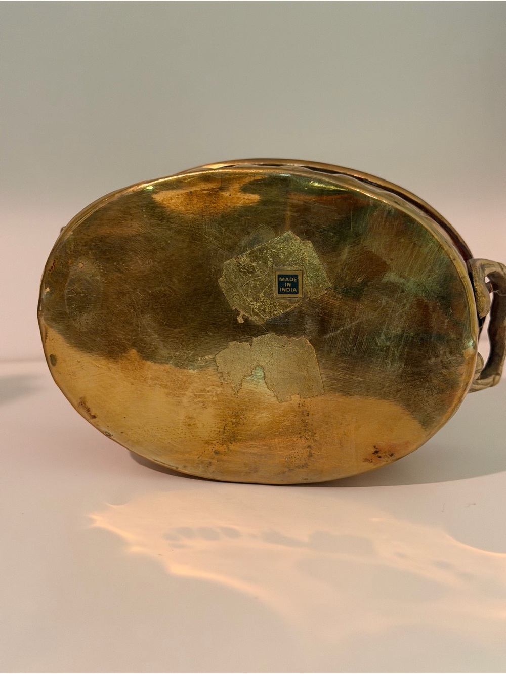 Vintage Oval Brass Planter with Handles - Picture 5 of 7